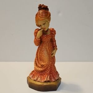 ANRI VALENTINE SARAH KAK HAND CARVED. WOOD FIGURINE, "ROMANTIC NOTIONS."